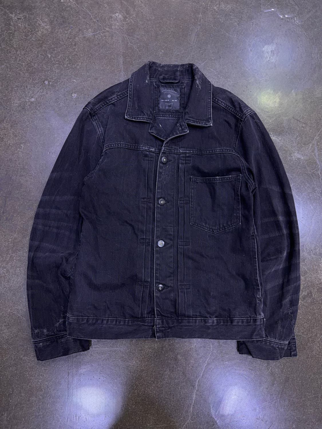 자라 빈티지 워싱 데미지 1세대 데님자켓 블랙 M 상품이미지1