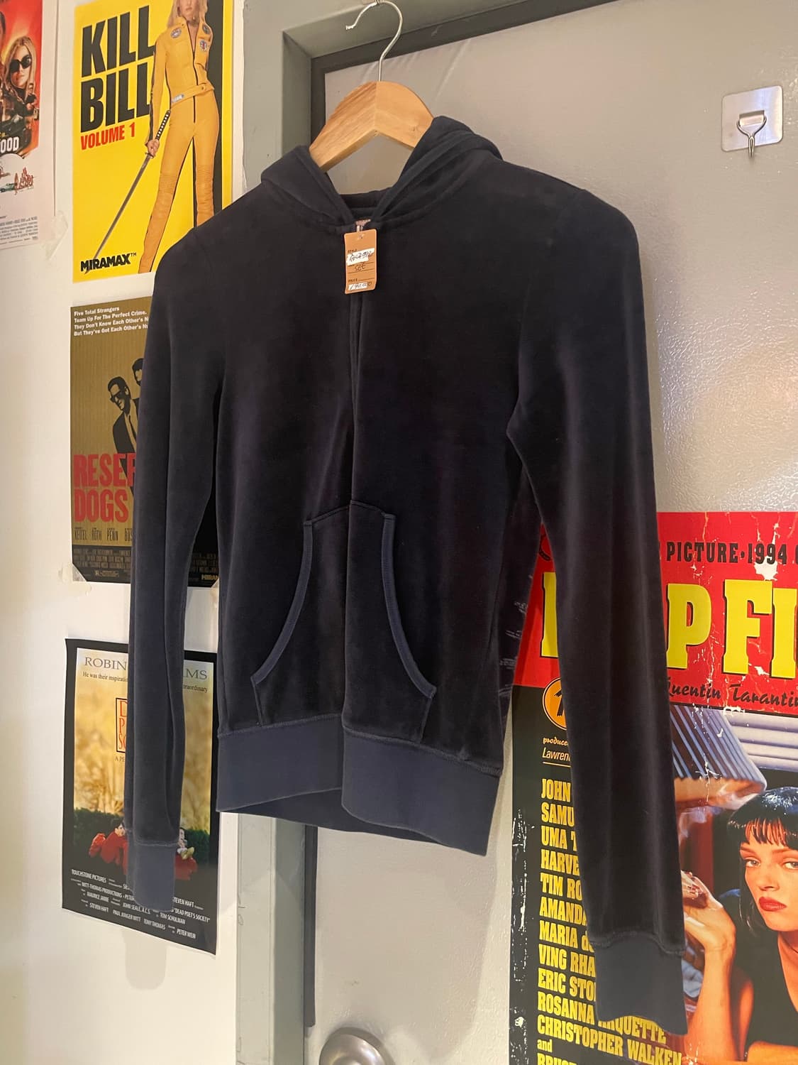 쥬시꾸뛰르 Y2K 벨벳 트랙 후드집업 팬츠 셋업 상품이미지1