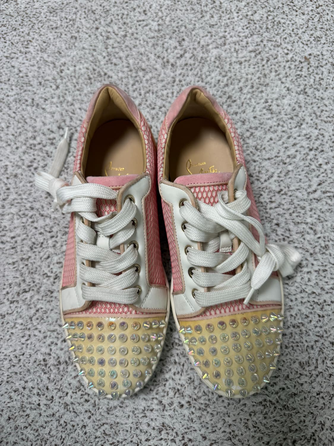 크리스찬루부탱 핑크 스터드 스니커즈 230 상품이미지2