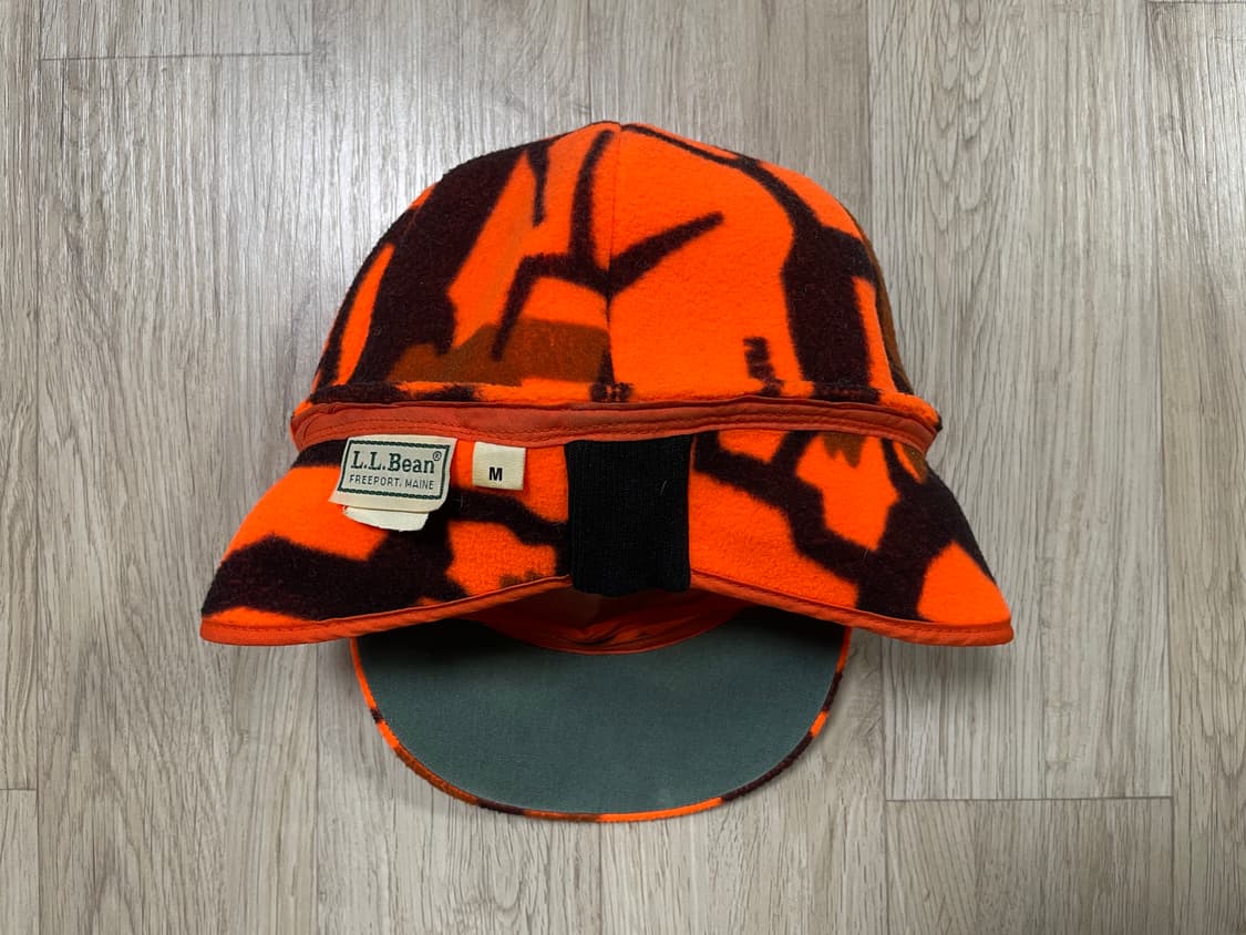 ~57) 70s 엘엘빈 오렌지카모 귀달이변형 울 볼캡(RRL&LVC&폴로 상품이미지4