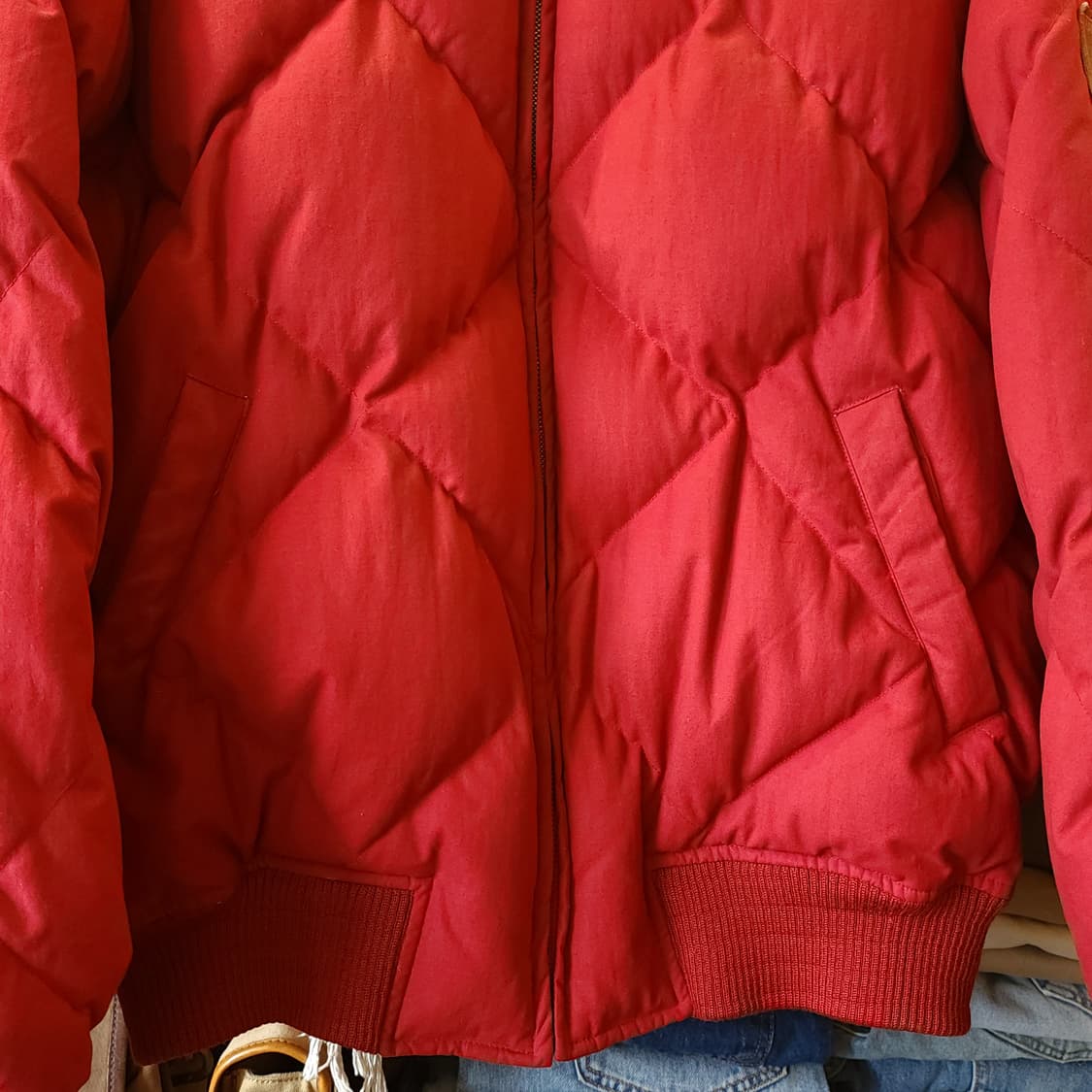 90s 폴로 컨트리 다이아몬드 퀼티드 푸퍼 다운점퍼 봄버 자켓 XL 상품이미지4