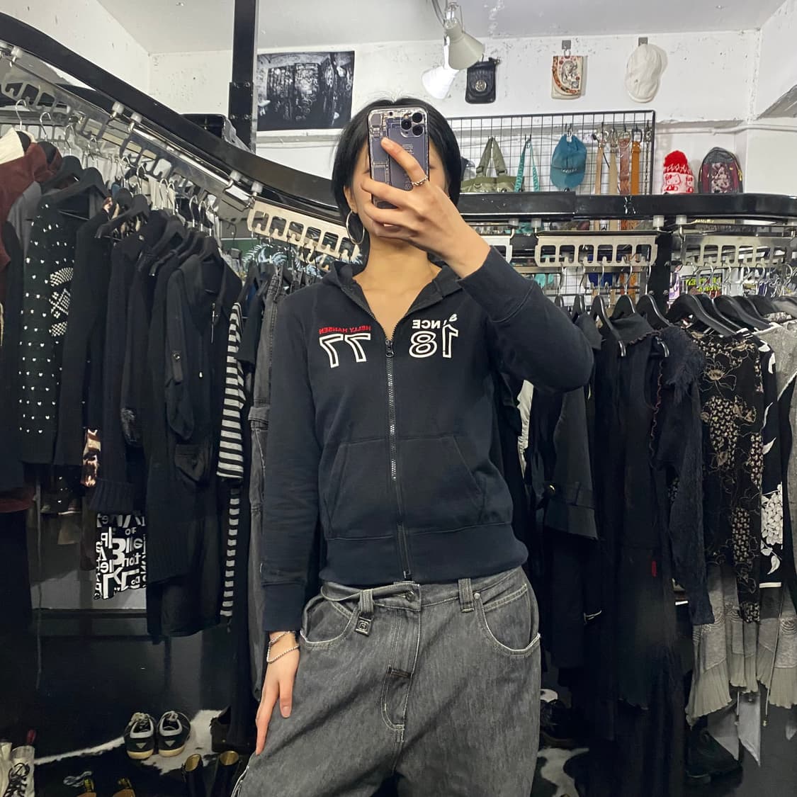 Helly Hansen  y2k 로고 프린팅 후드집업 상품이미지1