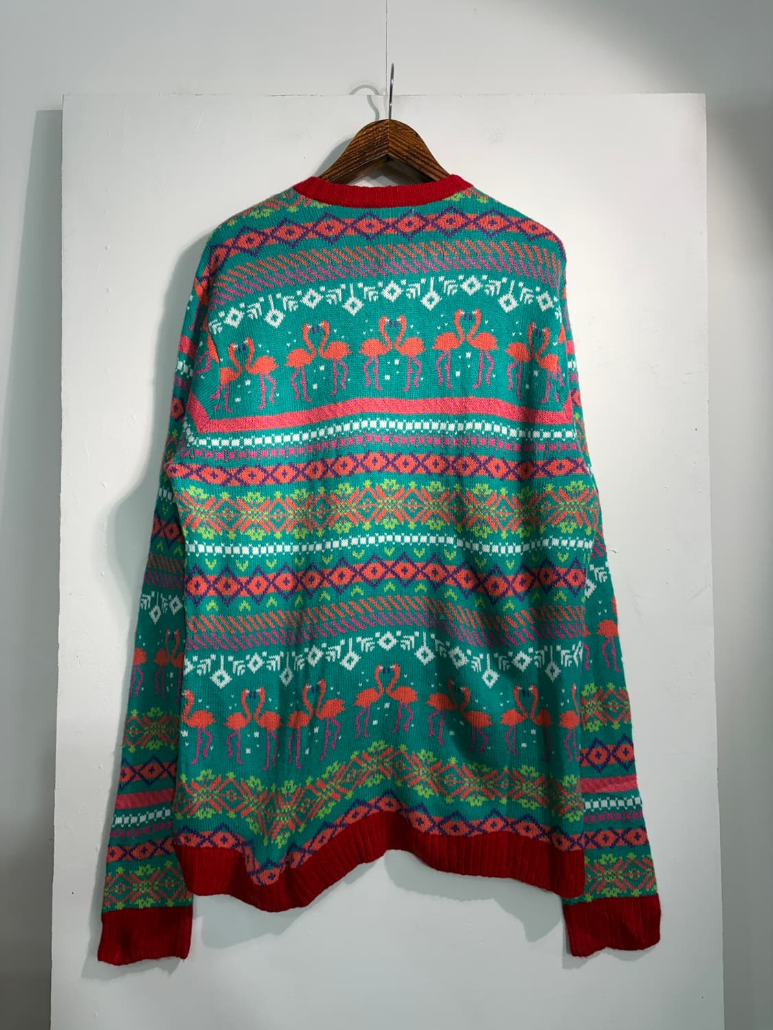 U.S.A. 크리스마스 어글리 니트 플라밍고 XL 상품이미지2