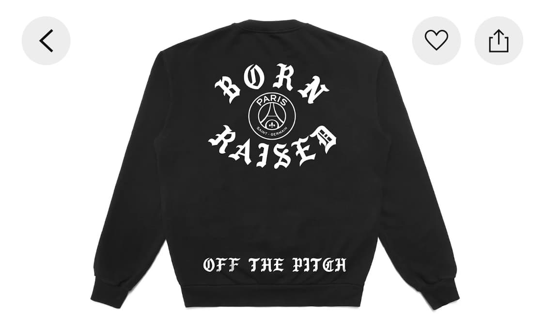 본앤레이즈드 x PSG Off The Pitch 크루넥 블랙(새상품) 상품이미지1