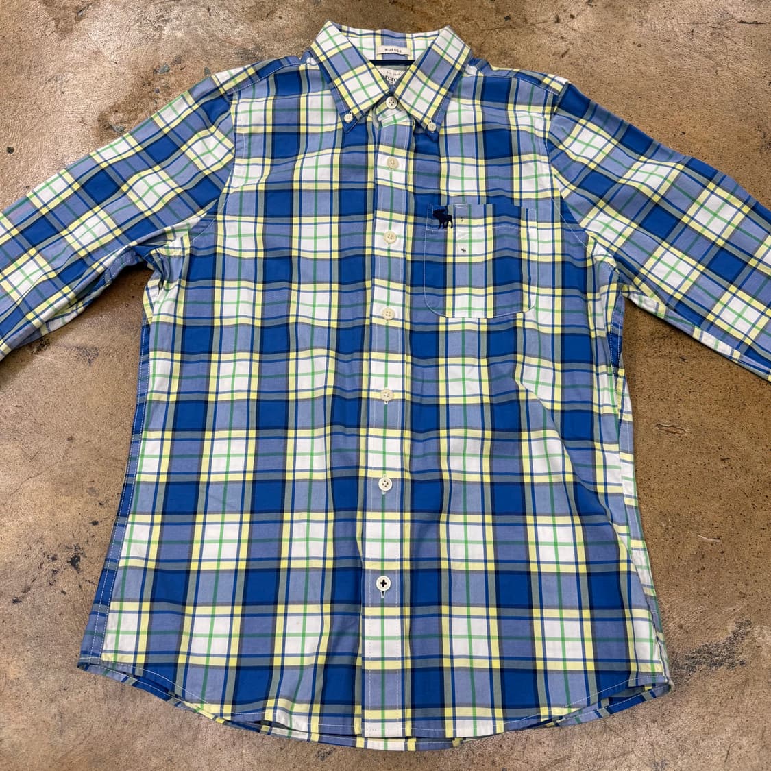 [정품/S] 아베크롬비 블루 체크 긴팔 셔츠 b15 상품이미지3