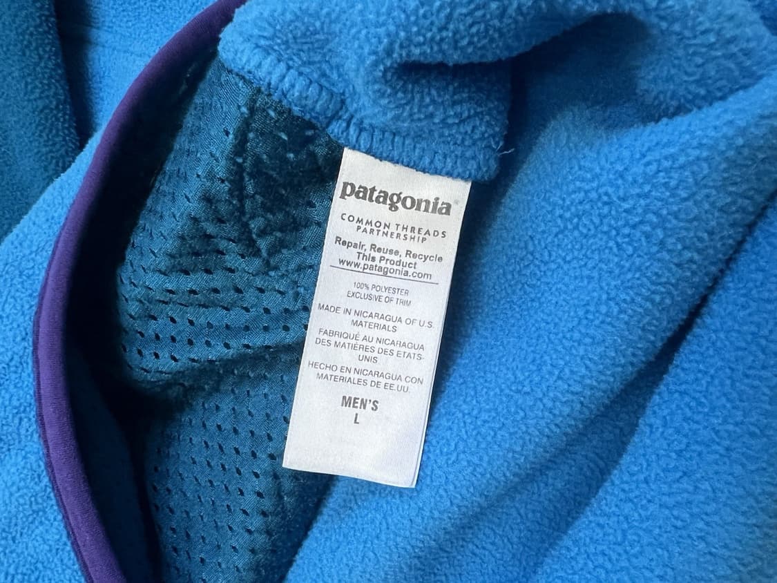 13FW 파타고니아 신칠라 후드 스냅-T 플리스 틸 스카이블루 퍼플 포켓 상품이미지4