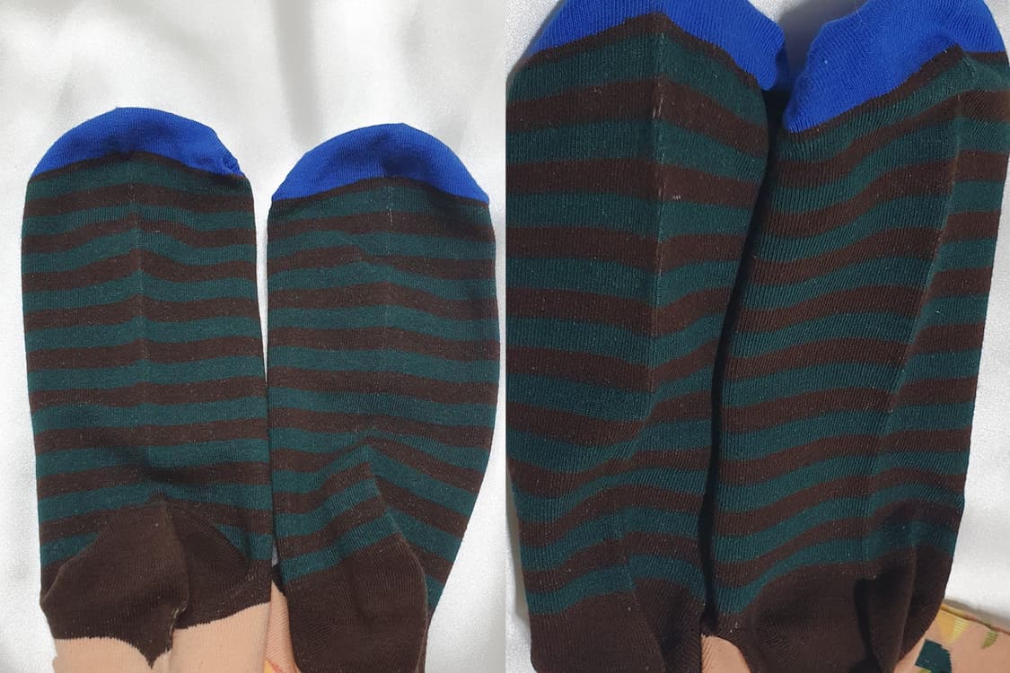 그린 네이비 블루 추상화 스트라이프 Bonne Maison 본메종 양말  상품이미지10