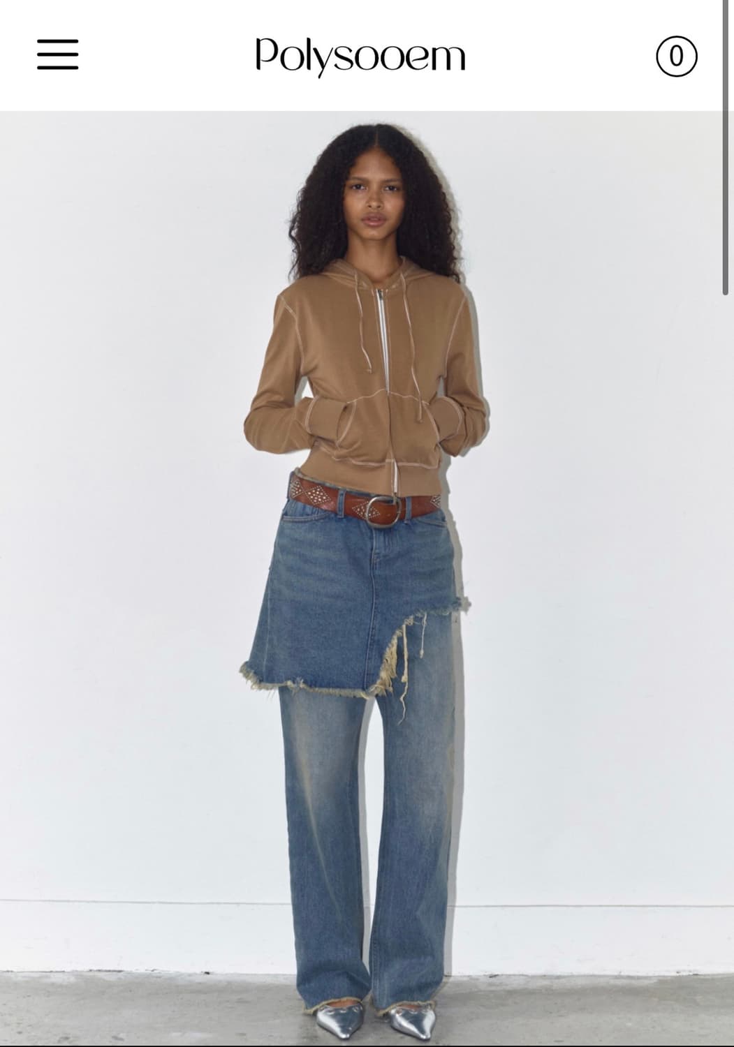 폴리수엠 레이어드팬츠 LAYERED SKIRT DENIM JEAN 상품이미지1