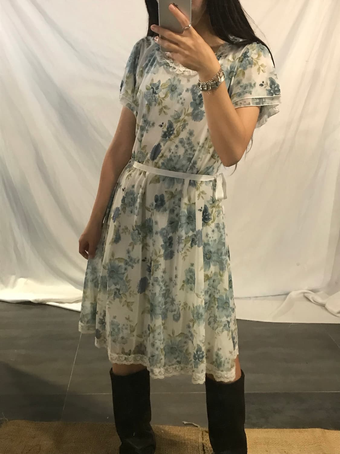 flower pattern chiffon dress 상품이미지2