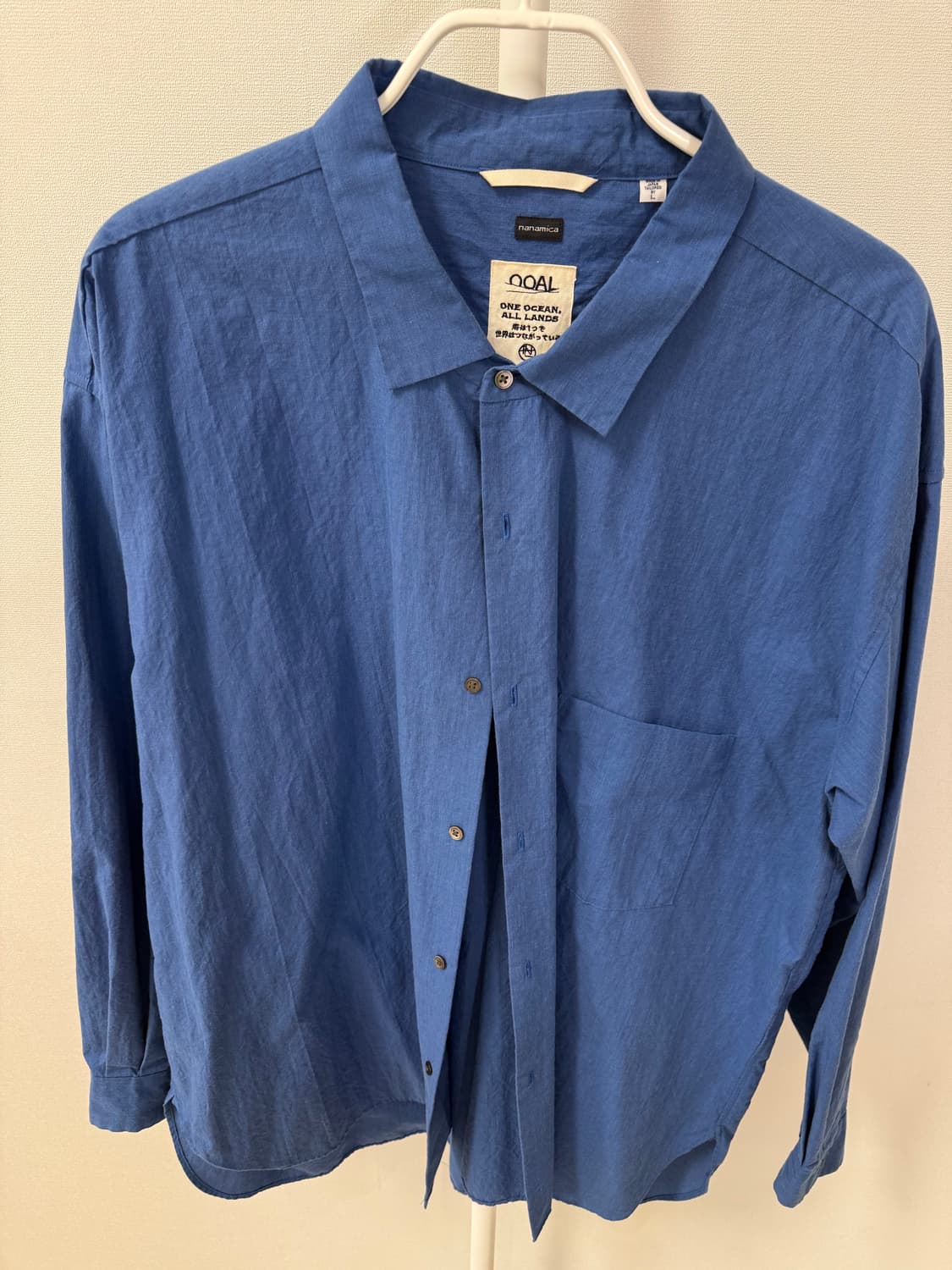 나나미카 OOAL L/S 윈드셔츠 씨블루 L사이즈  상품이미지2