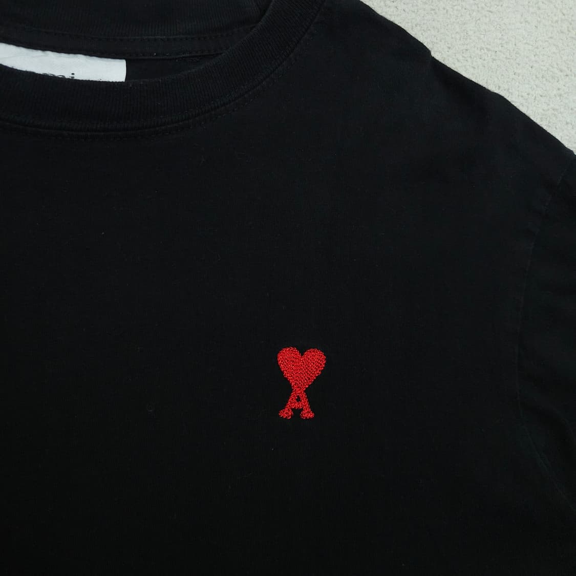 아미 하트 로고 자수 티셔츠 XL 블랙 상품이미지4