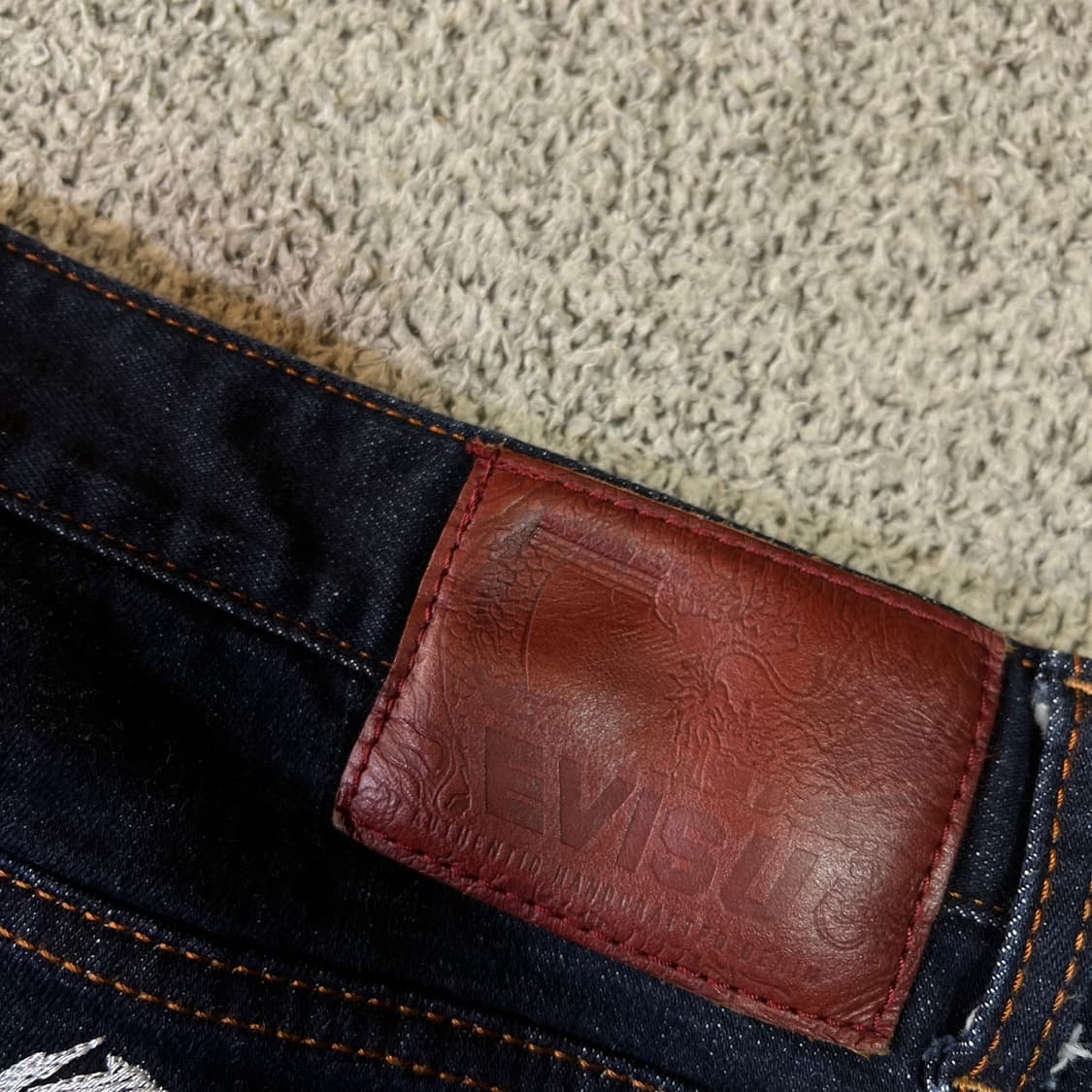 에비수 빅로고 슬림핏 데님 팬츠 상품이미지4