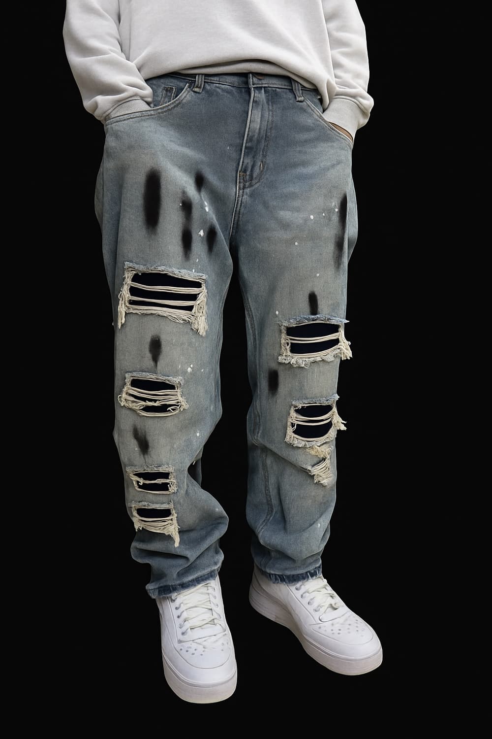 데미지 워싱 청바지 (31-32 추천) 상품이미지1