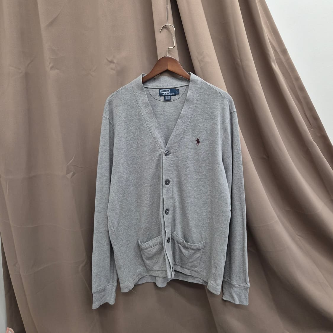 폴로 랄프로렌 코튼 V넥 가디건 L 상품이미지1