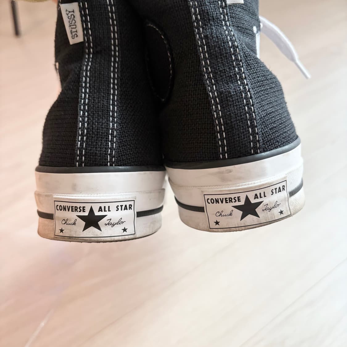 [2회착용] 스투시x컨버스 척70하이 블랙 245 상품이미지5