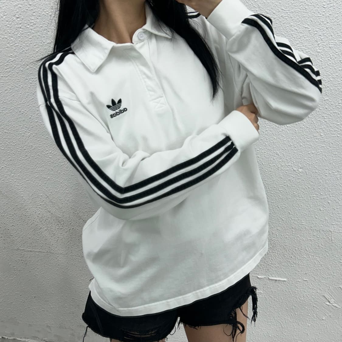 아디다스 블랙라인 화이트 럭비티 L 상품이미지1