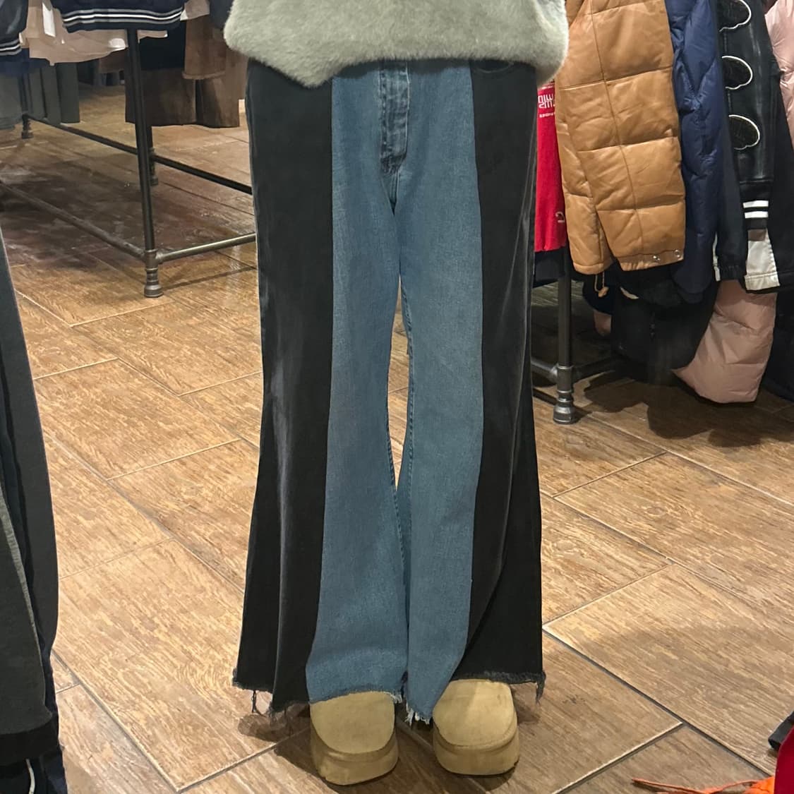 [HI] 폴로진스 투톤 와이드 데님 팬츠 상품이미지1