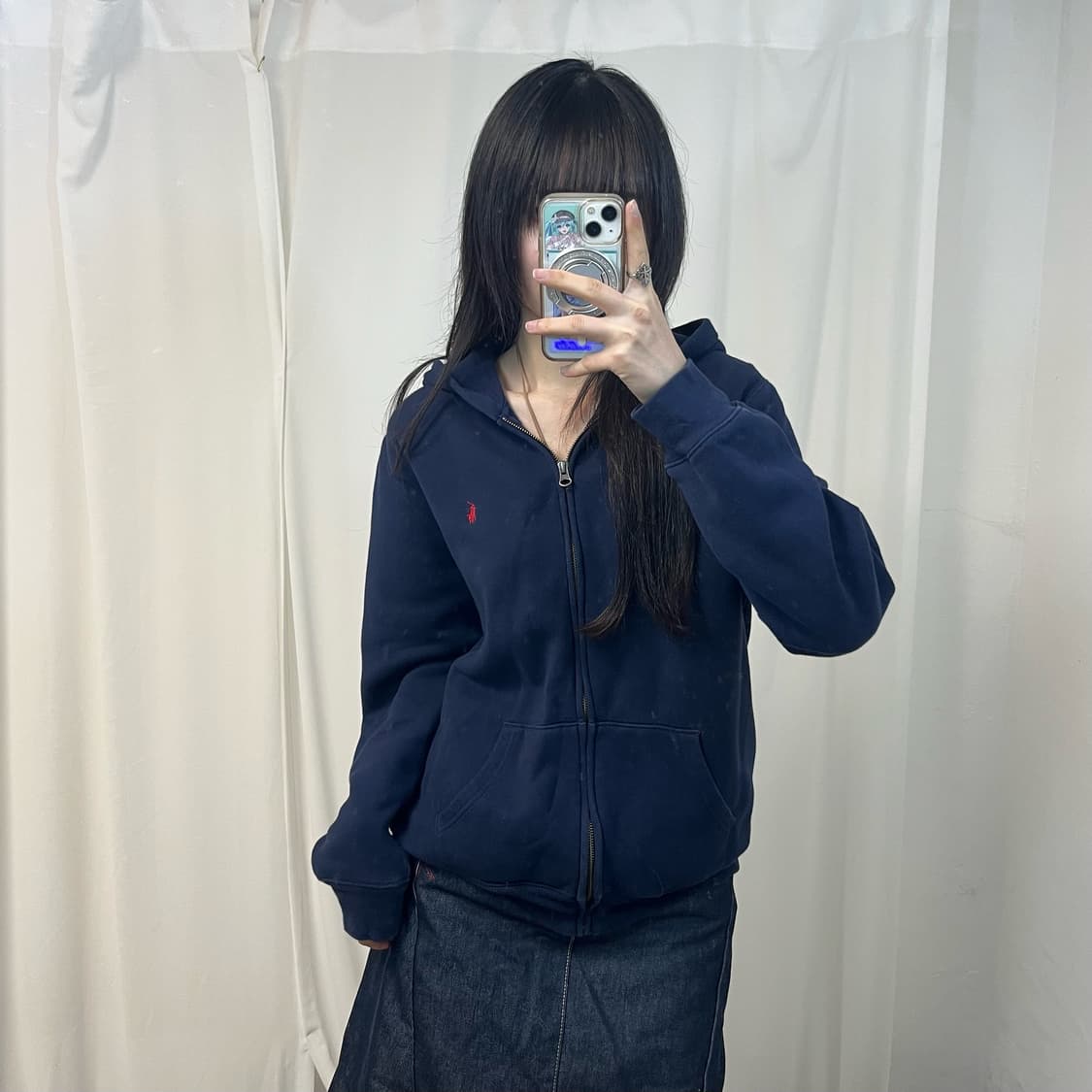 Polo Ralph Lauren navy zip-up hoodie 상품이미지1