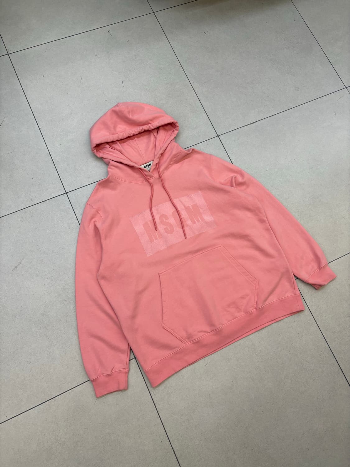 MSGM 로고 핑크색 후드티 상품이미지3