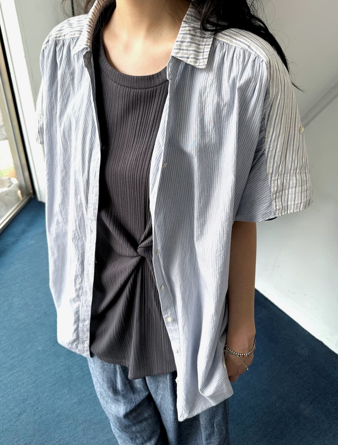Wide silhouette High gauge tunic shirt 상품이미지3