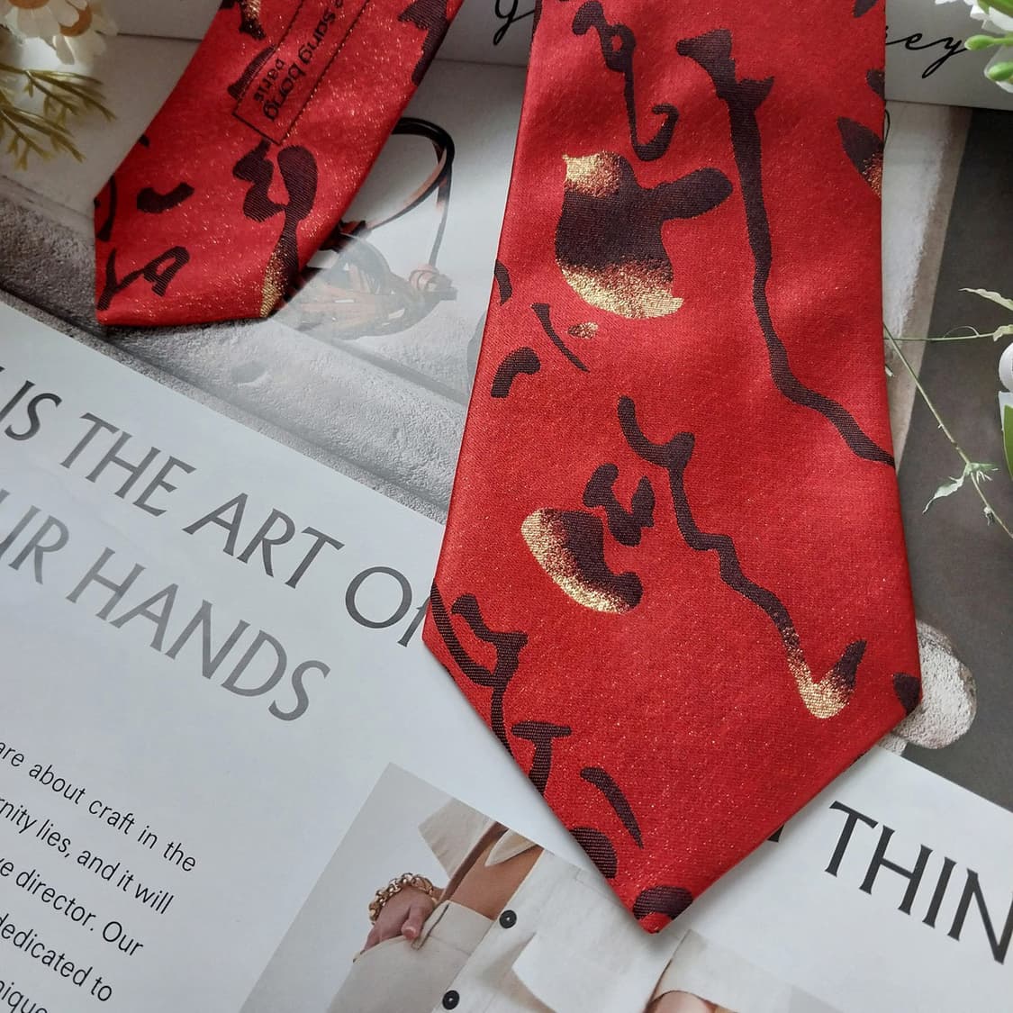 이상봉 파리스 실크 진오렌지 한글 넥타이 9cm A+등급 K1471
 상품이미지4