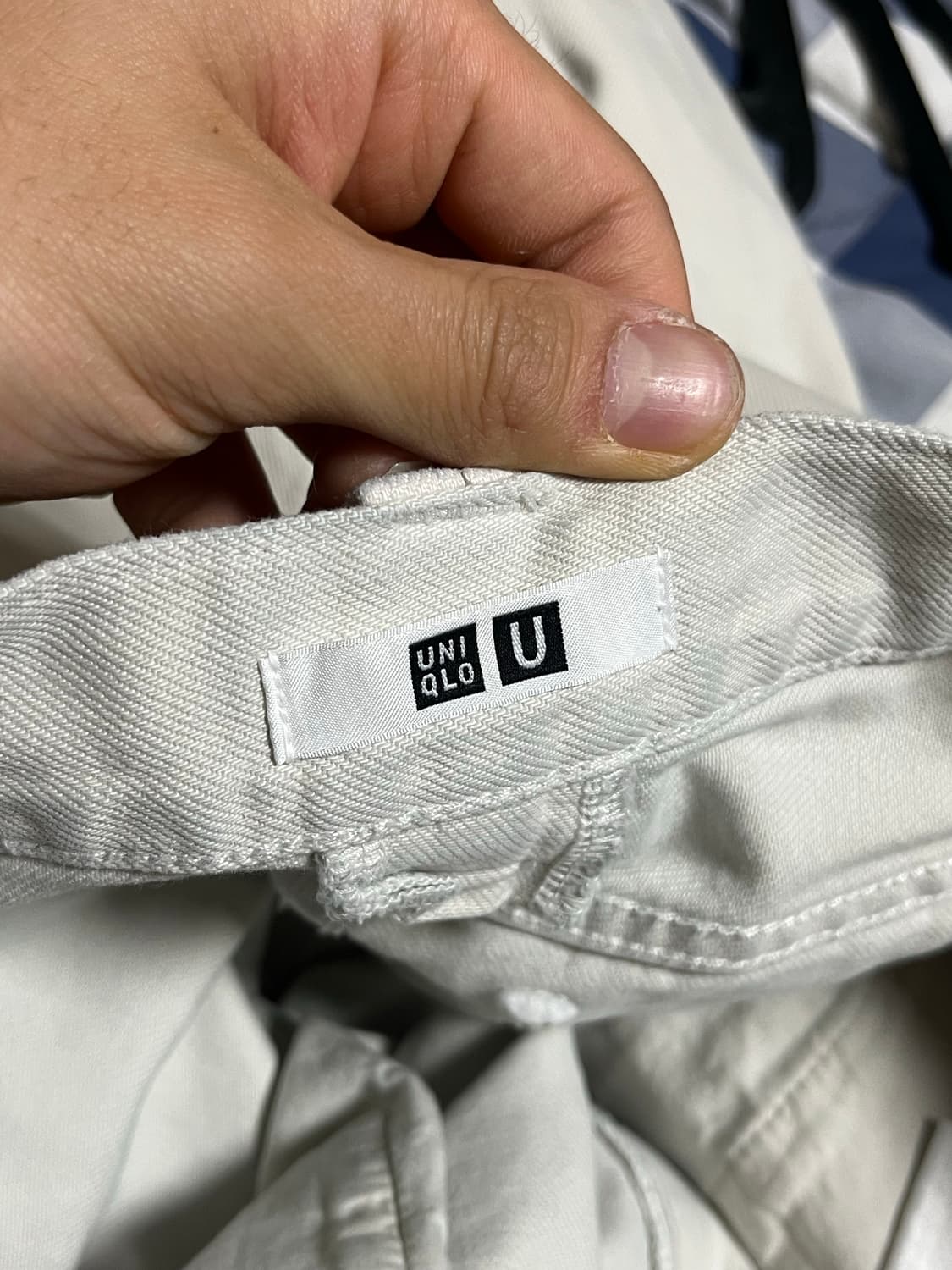UNIQLO U 라인 화이트 와이드 팬츠 25  상품이미지4