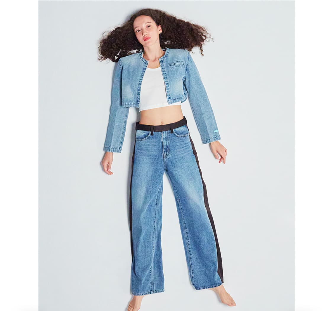 인스턴트펑크 데님 크롭 자켓 블루 상품이미지2