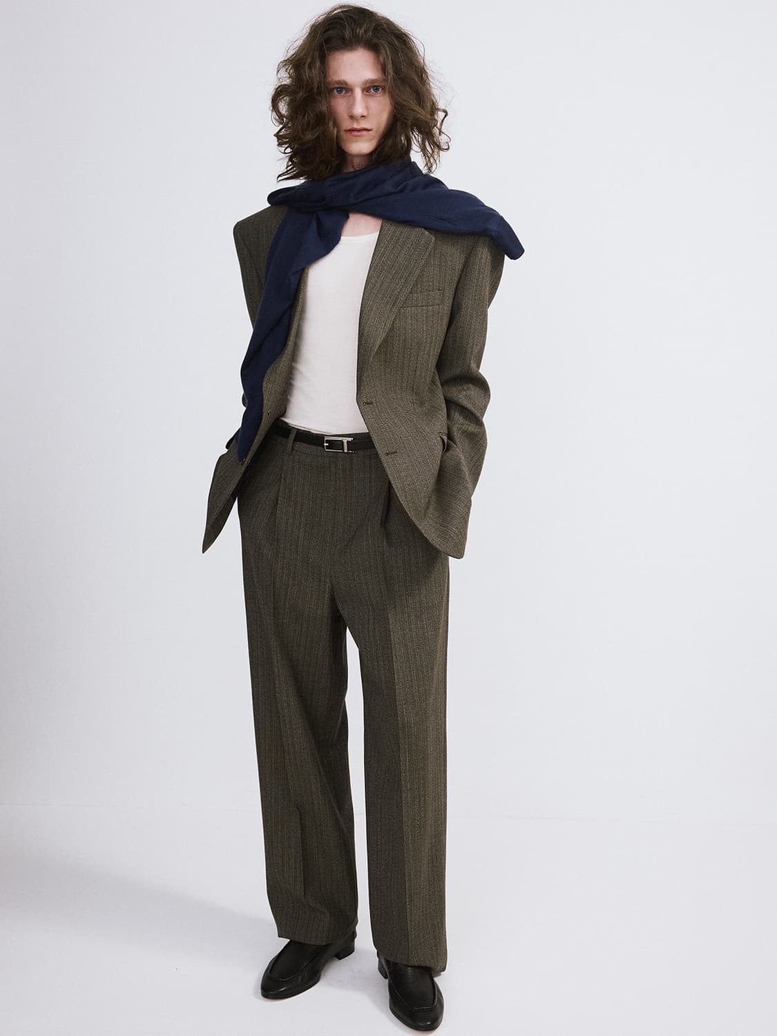 렉토 26SS RC 슬릭 실크 스카프 네이비 상품이미지2