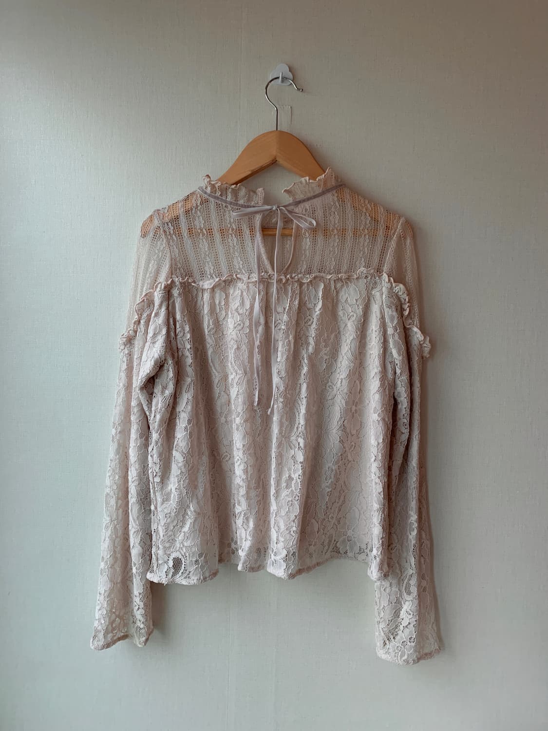 frill lace velvet ribbon blouse 상품이미지5
