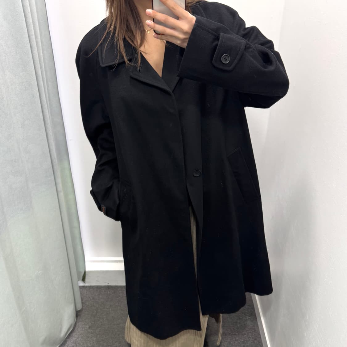 입생로랑 블랙 롱코트 상품이미지1