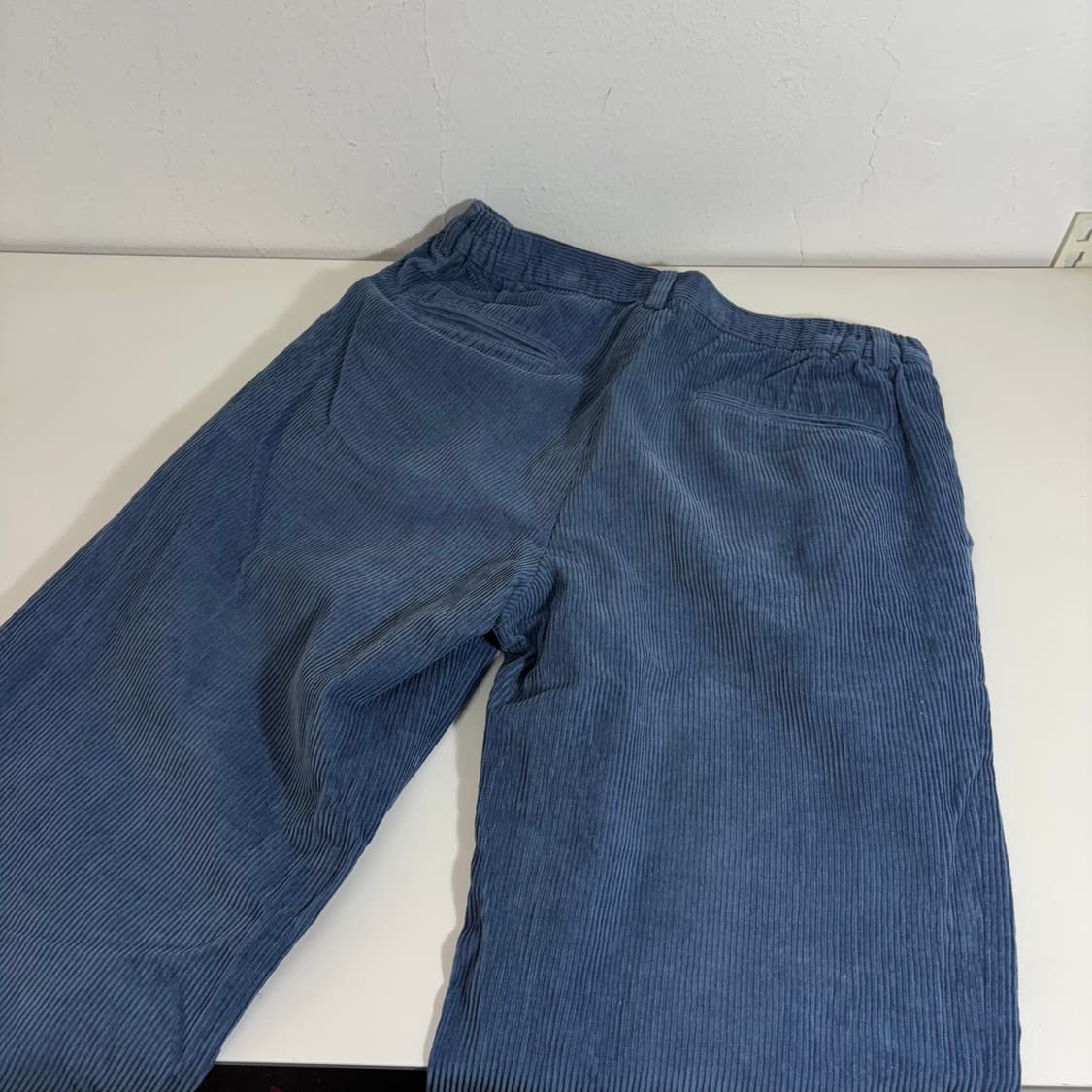 M-L 식코스 파스텔블루 테이퍼드핏 와이드핏 코듀로이팬츠 상품이미지4