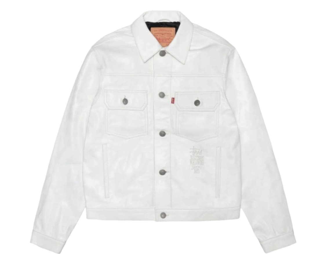 구매) 스투시 리바이스 화이트 레더 트러커 자켓 S 상품이미지1