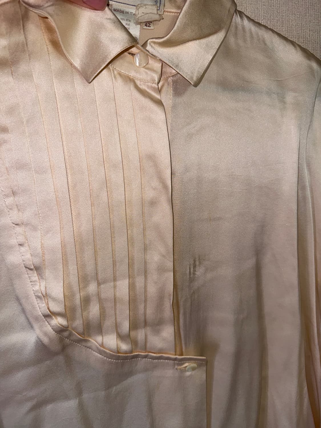 (남녀공용) 빈티지 골드 실크 셔츠 상품이미지2