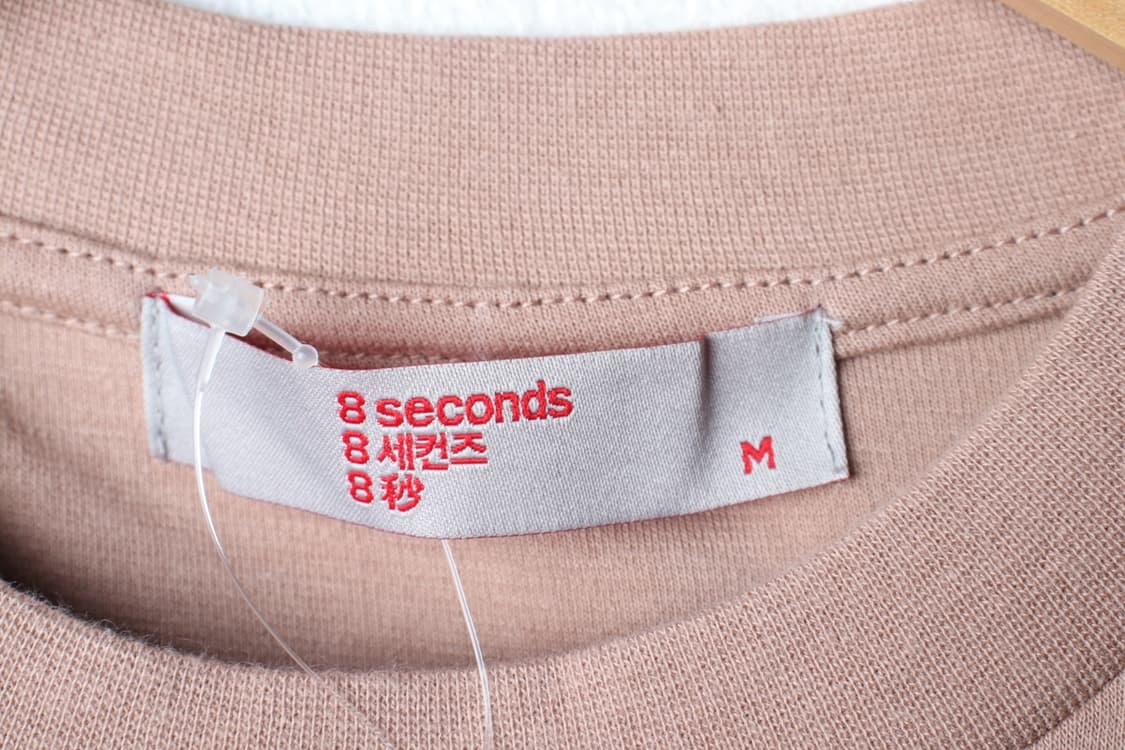 (M-L) 에잇세컨즈 반팔 티셔츠 새상품 연핑크 무지-H33238 상품이미지6