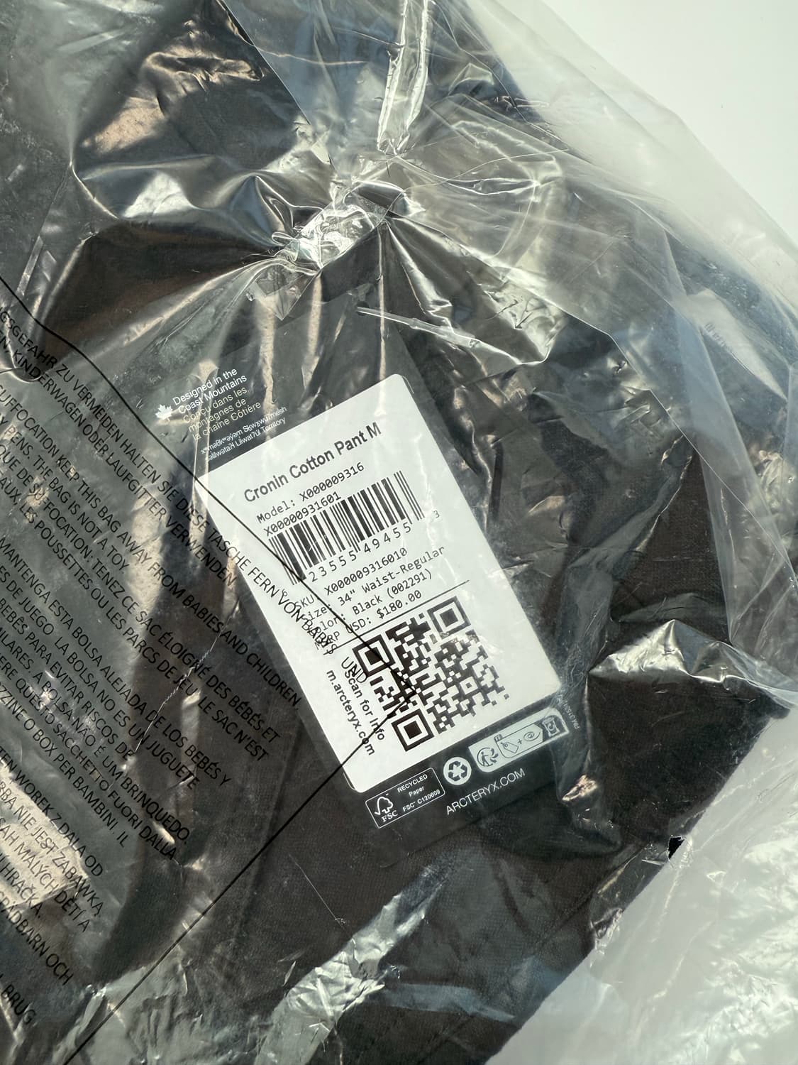 아크테릭스 크로닌 코튼 팬츠 34R 상품이미지2