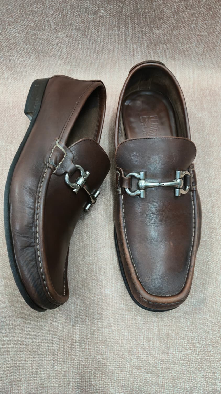 페라가모 정품 275mm-  간치니 브라운 남성 로퍼 상품이미지1