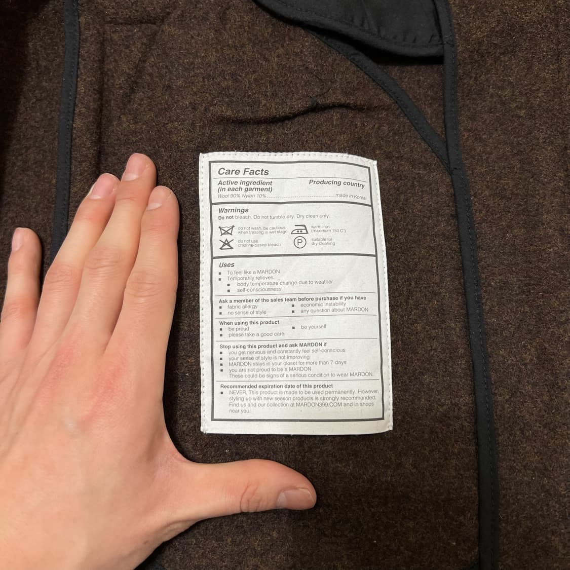 마돈 남성 포켓 울 발마칸코트 48 상품이미지5