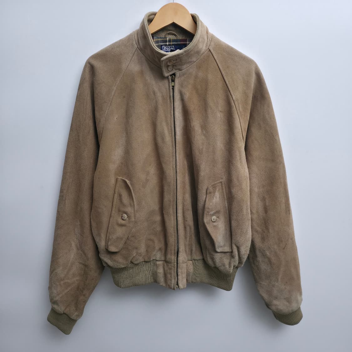 [M] 90s 폴로 랄프로렌 스웨이드 바라쿠타 해링턴 자켓 상품이미지1