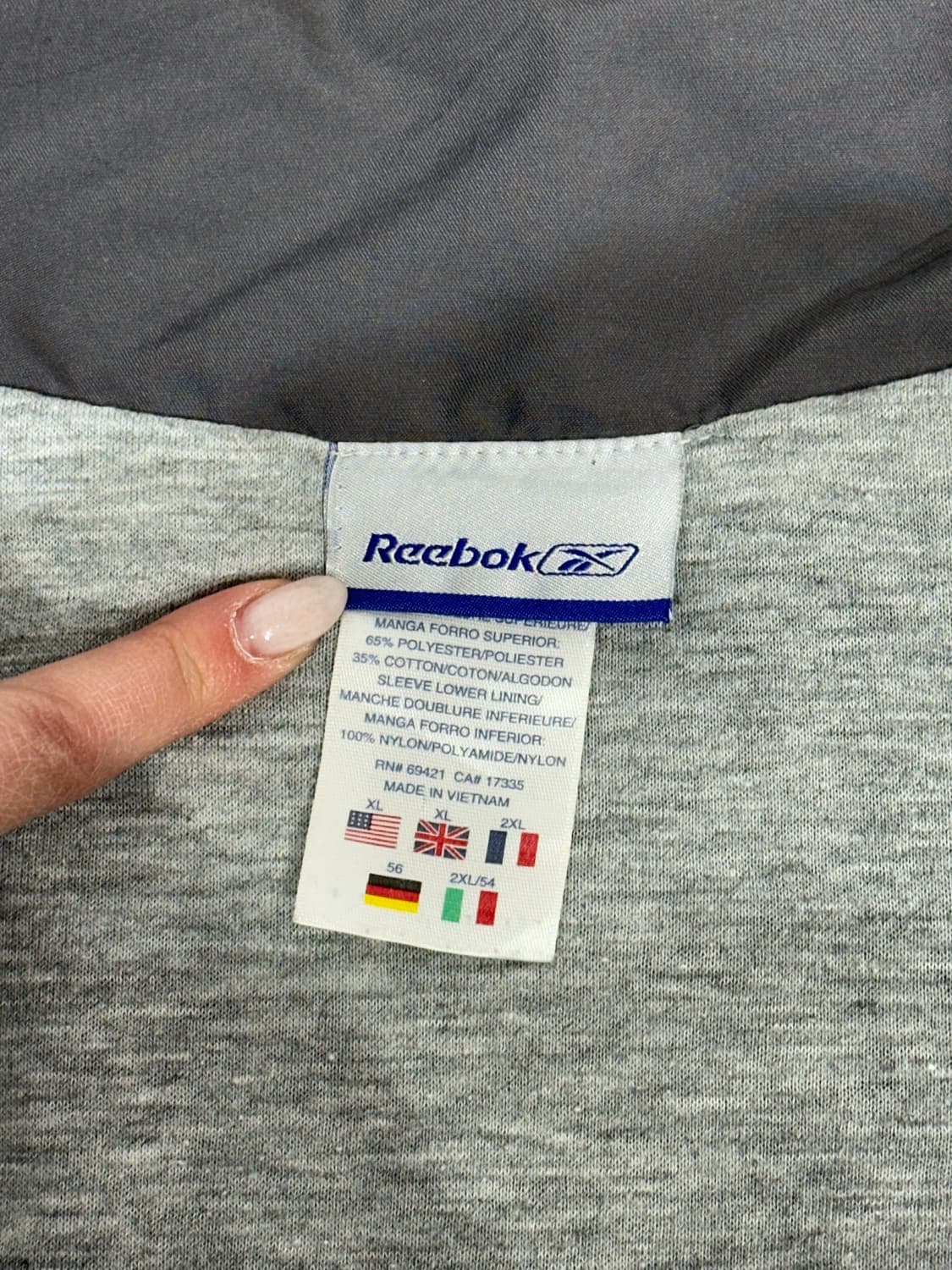 리복 차콜 올드스쿨 오버핏 트랙 자켓 바람막이 블랙 사이드 라인 y2k  상품이미지7