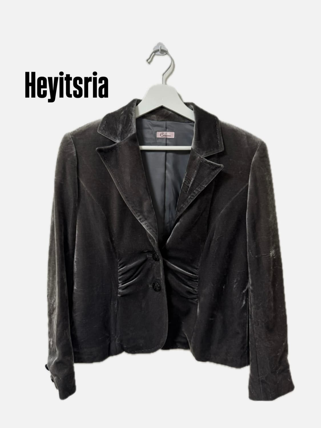 그레이 벨벳 블레이저 상품이미지1