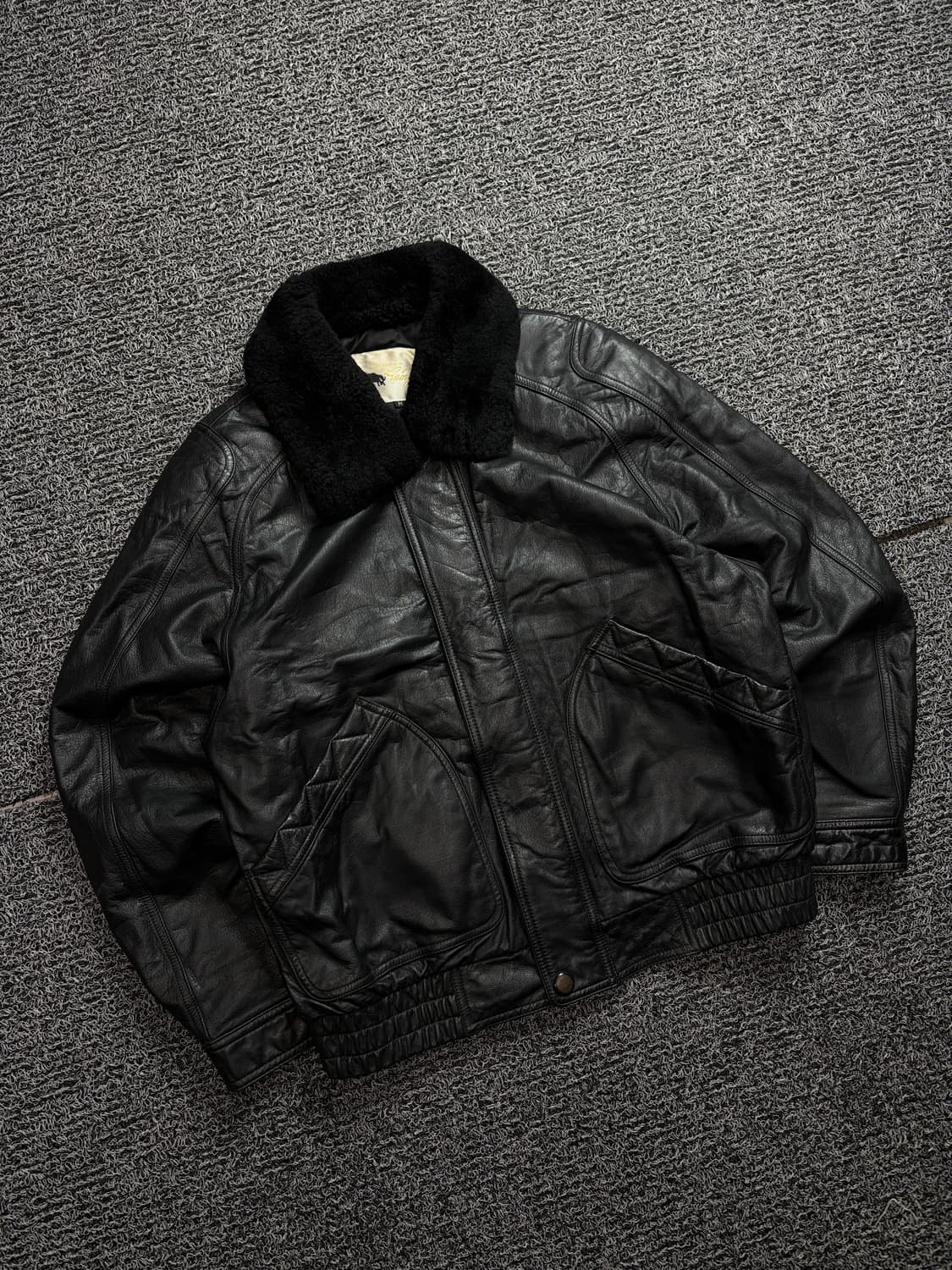 90s 빈티지 아카이브 양가죽 무스탕 봄버 자켓 1933 상품이미지1