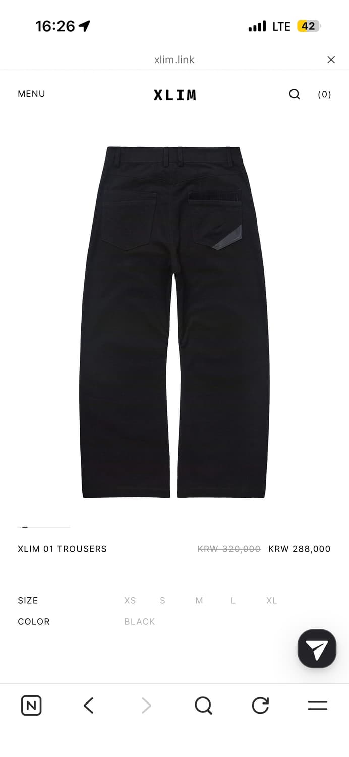 Xlim sequence 01 trousers black L 상품이미지2