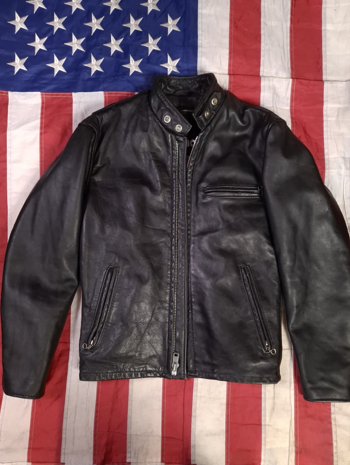 오리지날 미국제조 쇼트 싱글 라이더 자켓 베스트 풀셋트 상품이미지2