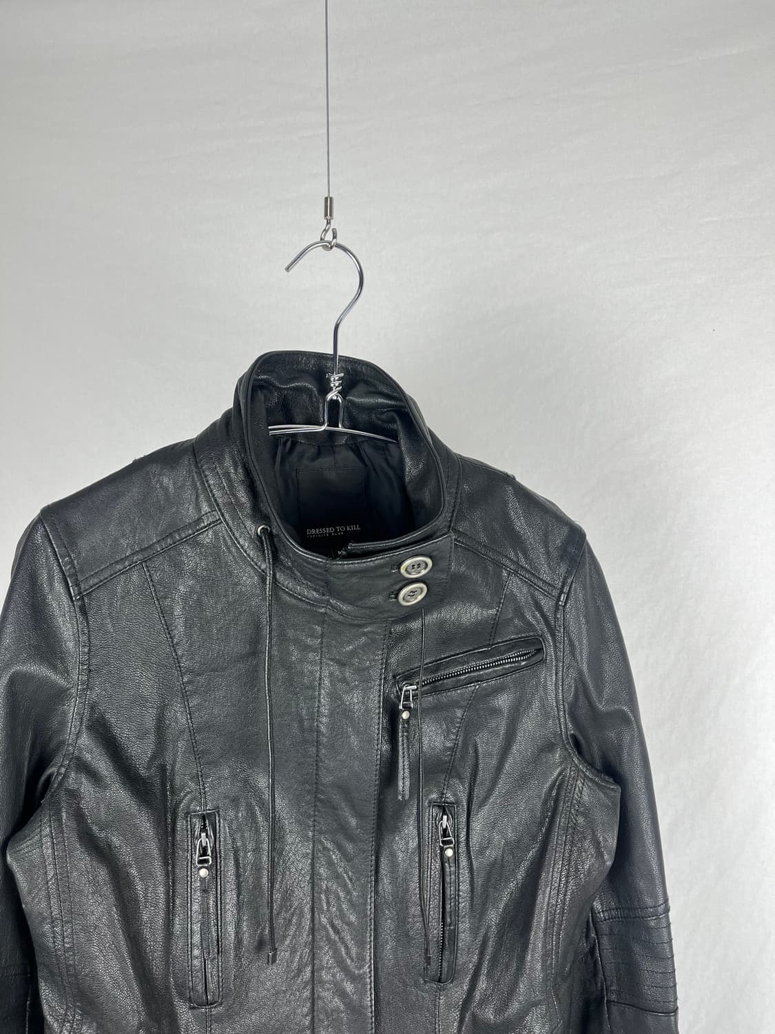 Vintage 양가죽 하이넥 레더자켓 상품이미지3