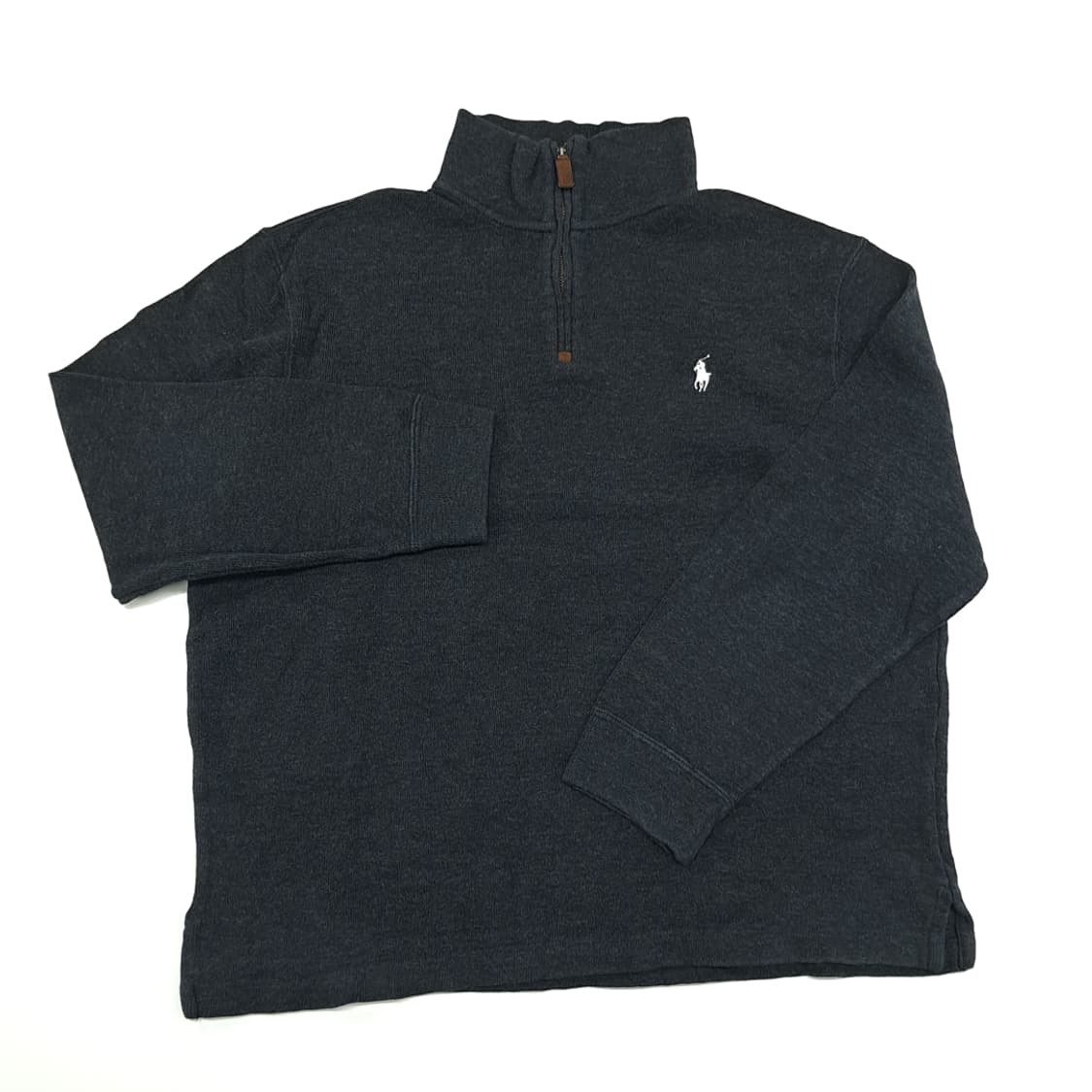 CN867 L 폴로 랄프로렌 다크그레이 하프집업 긴팔 니트 스웨터 상품이미지2
