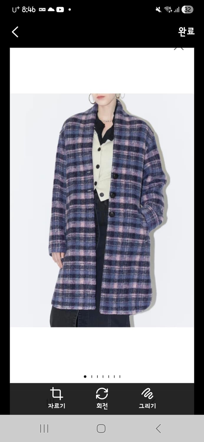 24FW 이자벨 마랑 에뚜왈 퍼플 체크 롱코트(새상품급, 택있음) 상품이미지1