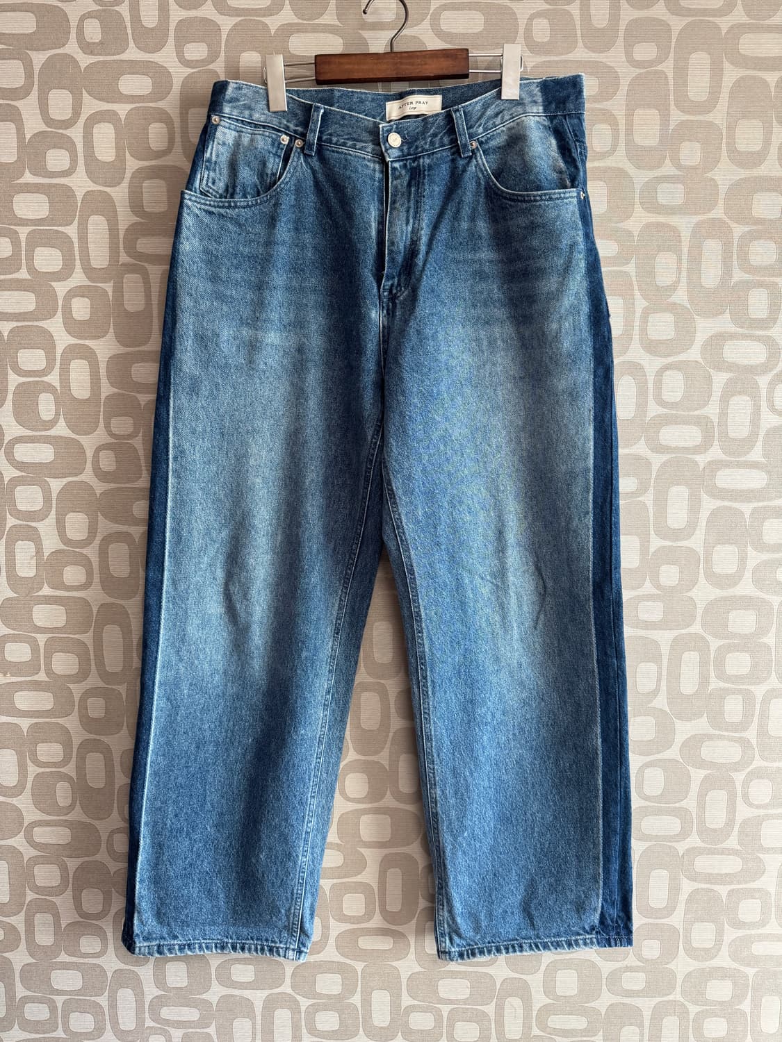 AFTER PRAY 애프터 프레이 와이드 트랙 데님 팬츠 L 상품이미지1
