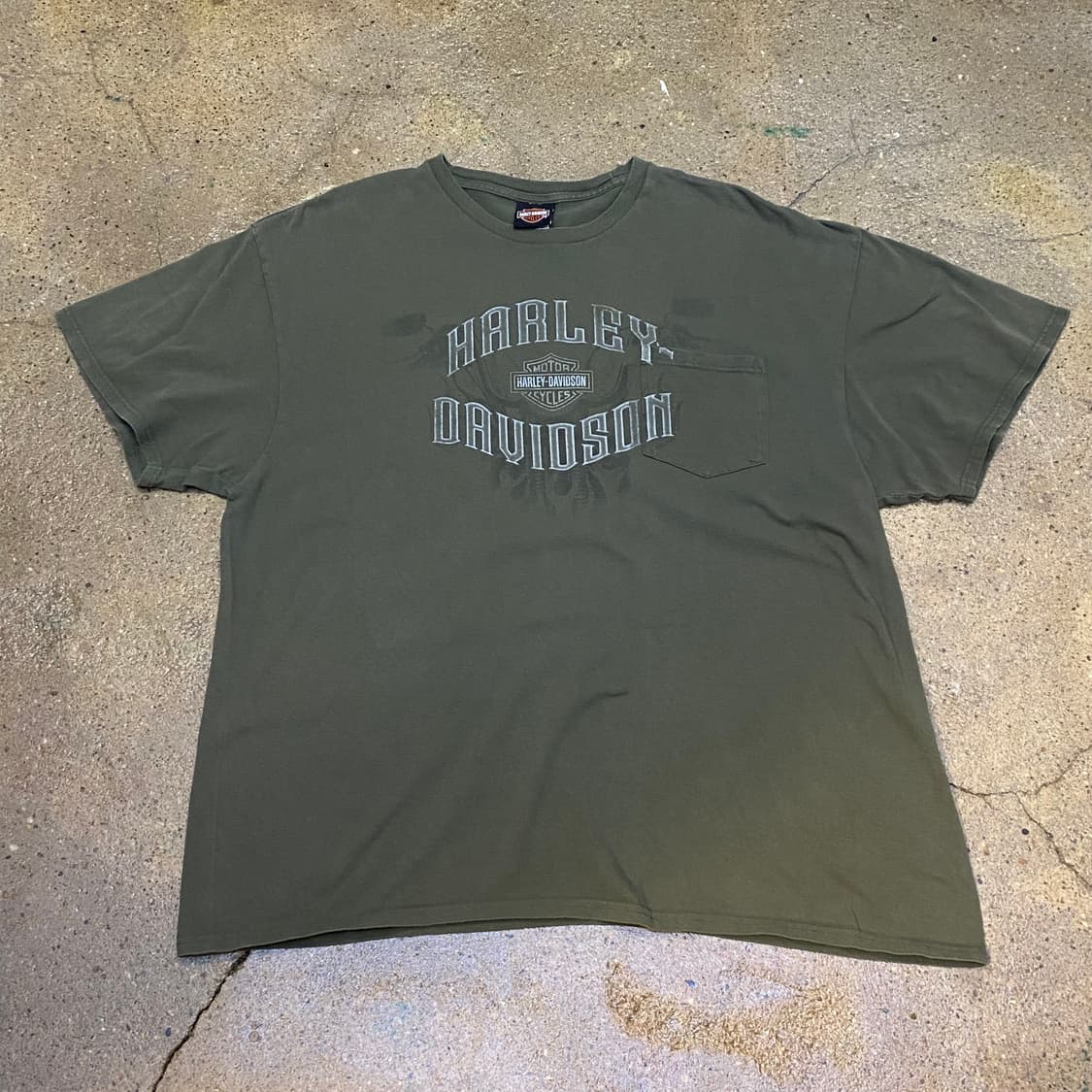 미국 빈티지 할리데이비슨 뉴올리언스 카키 반팔티 상품이미지2