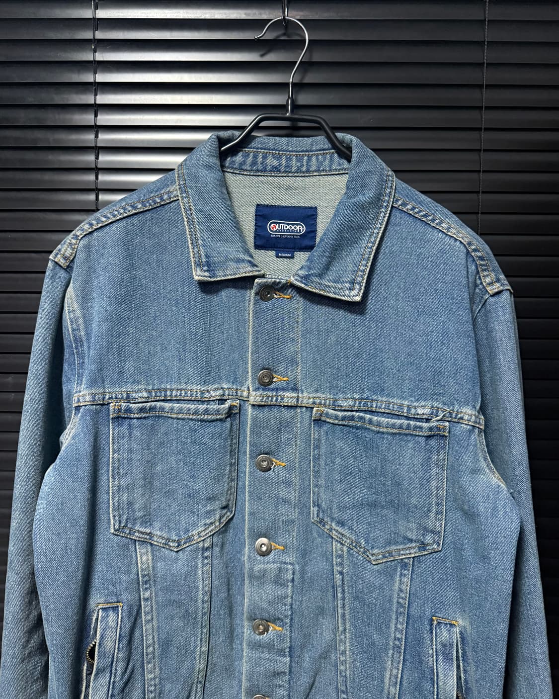 아웃도어 프로덕트 데님 트러커 워크 청 자켓 지퍼 프린팅 m 95 워싱  상품이미지3