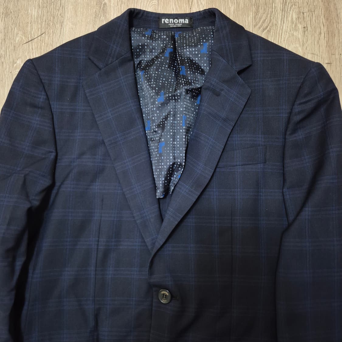 레노마 파리 옴므 양모직 체크 싱글 블레이저 정장자켓 97-82-170 상품이미지2